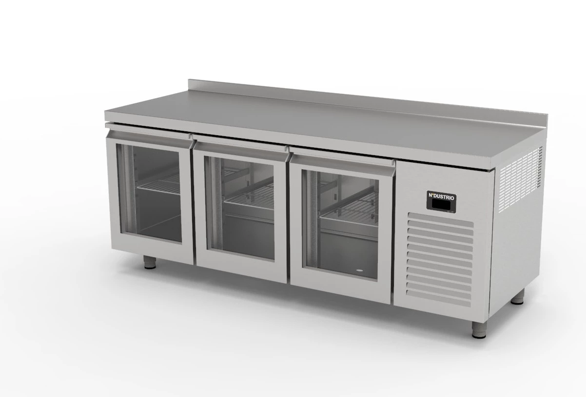 Ndustrio TPS-63-GD TEZGAH TİP 3 KAPILI SNACK BUZDOLABI - CAM KAPILI