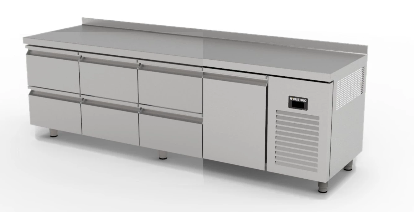 Ndustrio TPS-64-6D TEZGAH TİP SNACK BUZDOLABI- 6 ÇEKMECELİ + 1 KAPILI